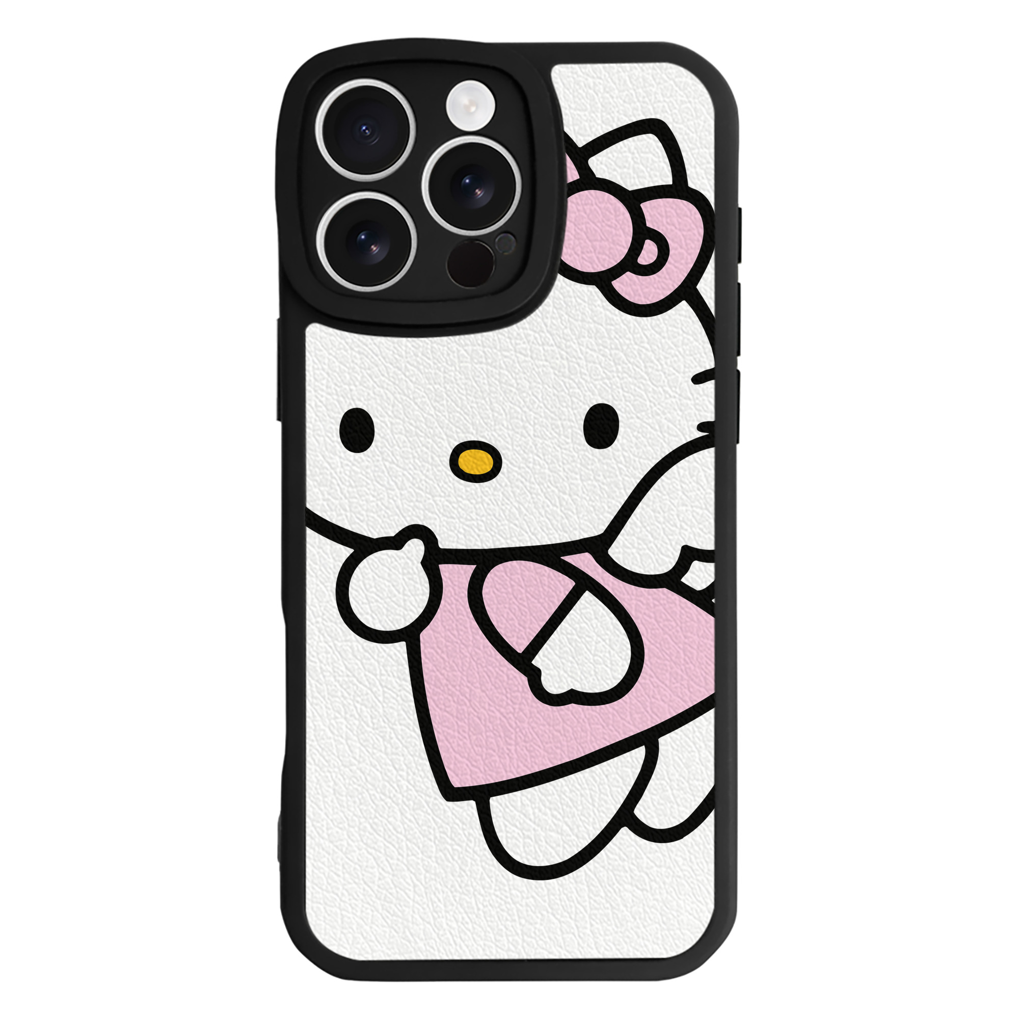 （画像用） Hello Kitty ハローキティ 【iPhone 16シリーズ対応】シリコンスマホケース（レザー調） 材質：シリコン